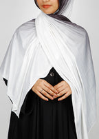 BeingMuslims Textured Ombre White and Light Black Hijab