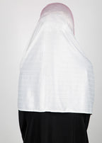 BeingMuslims Textured Ombre White and Light Purple Hijab