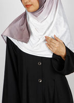 BeingMuslims Textured Ombre White and Purple Hijab