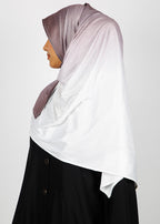 BeingMuslims Textured Ombre White and Purple Hijab