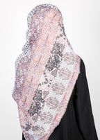 BeingMuslims Paisley Design Printed Soft Pink Viscose Hijab