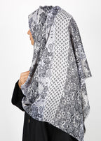 BeingMuslims Paisley Design Printed Grey Viscose Hijab