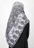 BeingMuslims Paisley Design Printed Grey Viscose Hijab