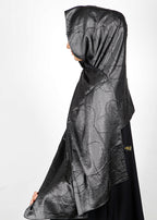 BeingMuslims Swarovski Work Black Satin Hijab