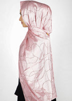 BeingMuslims Swarovski Work Blush Pink Satin Hijab
