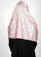 BeingMuslims Swarovski Work Blush Pink Satin Hijab