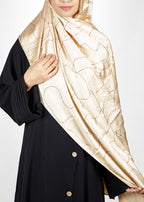BeingMuslims Swarovski Work Golden Satin Hijab