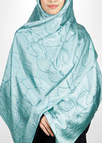 BeingMuslims Swarovski Work Electric Blue Satin Hijab