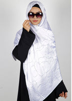 BeingMuslims Swarovski Work White Satin Hijab