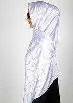 BeingMuslims Swarovski Work White Satin Hijab