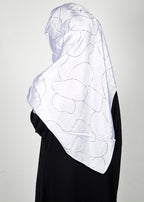 BeingMuslims Swarovski Work White Satin Hijab