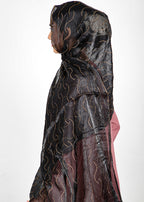 BeingMuslims Swarovski Work Black Organza Luxury Hijab