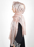 BeingMuslims Swarovski Work Champage Organza Luxury Hijab