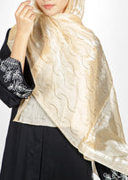 BeingMuslims Swarovski Work Golden Organza Luxury Hijab