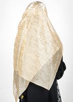 BeingMuslims Swarovski Work Golden Organza Luxury Hijab