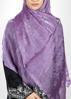 BeingMuslims Swarovski Work Purple Organza Luxury Hijab