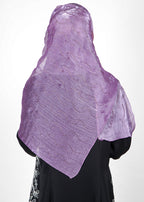 BeingMuslims Swarovski Work Purple Organza Luxury Hijab