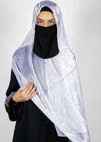 BeingMuslims Swarovski Work White Organza Luxury Hijab