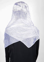 BeingMuslims Swarovski Work White Organza Luxury Hijab