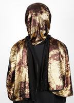 BeingMuslims Metallic Brown and Gold Velvet Satin Luxury Hijab