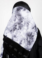 BeingMuslims Marble Print Black And White Satin Luxury Hijab