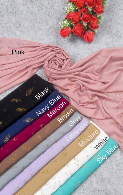 Golden Stone Georgette Hijab – Soft, Lightweight & Breathable