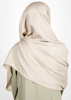 BeingMuslims Square Textured Light Beige Hijab