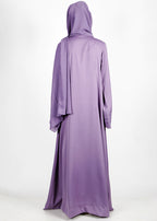 BeingMuslims Cascade Pleated Elegant Violet Abaya