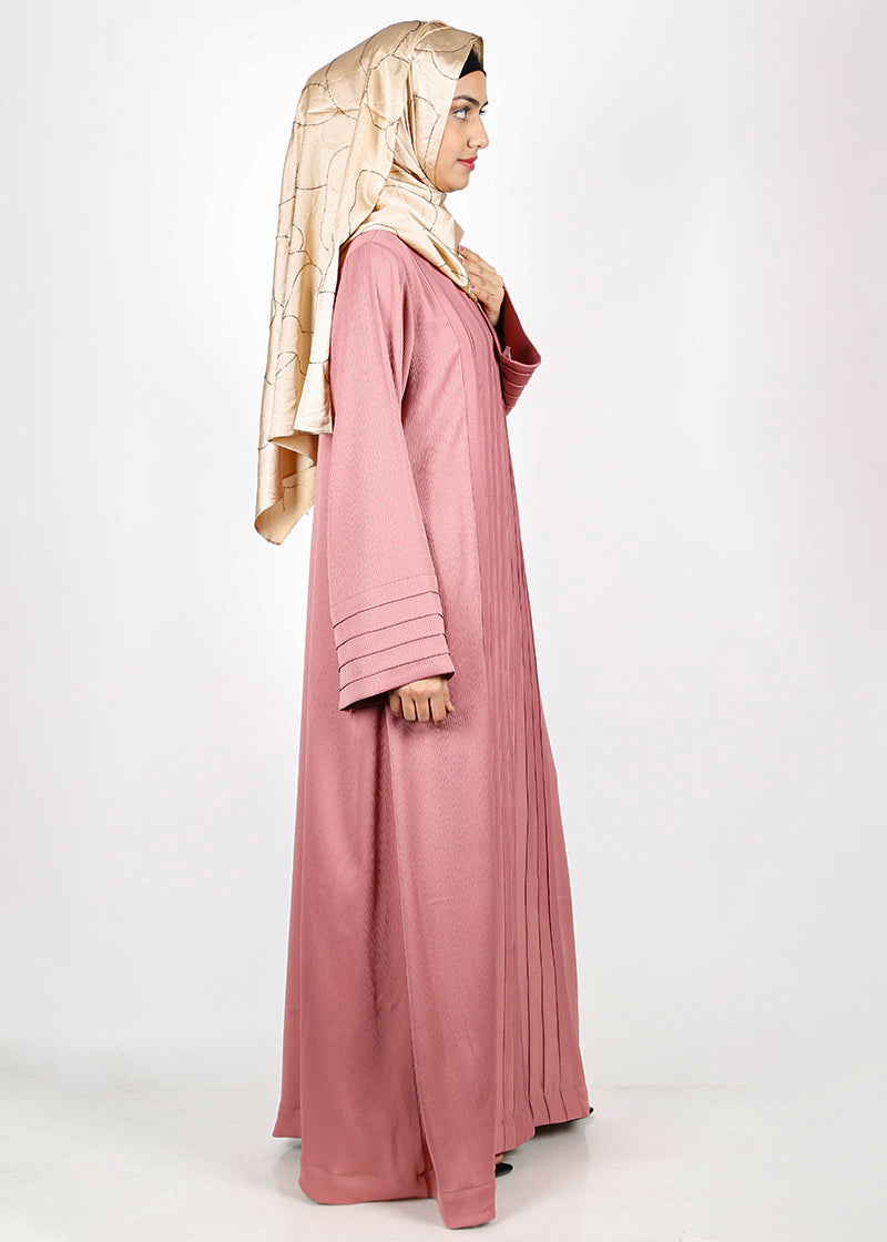 BeingMuslims Cascade Pleated Elegant Abaya