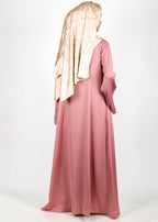 BeingMuslims Cascade Pleated Elegant Abaya