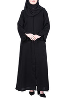 Being Muslims Minimalist Black Piping Abaya