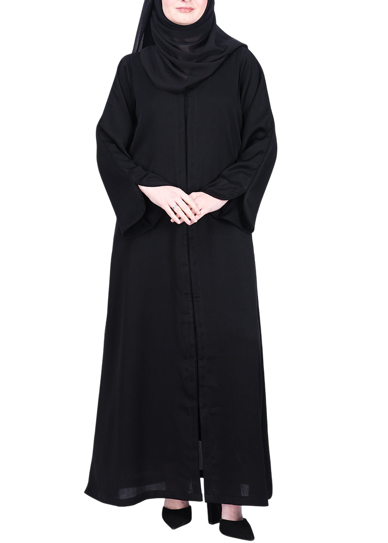 Being Muslims Minimalist Black Piping Abaya