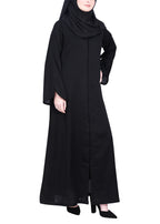 Being Muslims Minimalist Black Piping Abaya