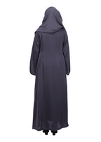 Being Muslims Minimalist Dark Grey Piping Abaya