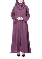 Being Muslims Minimalist Dark Onion Pink Piping Abaya