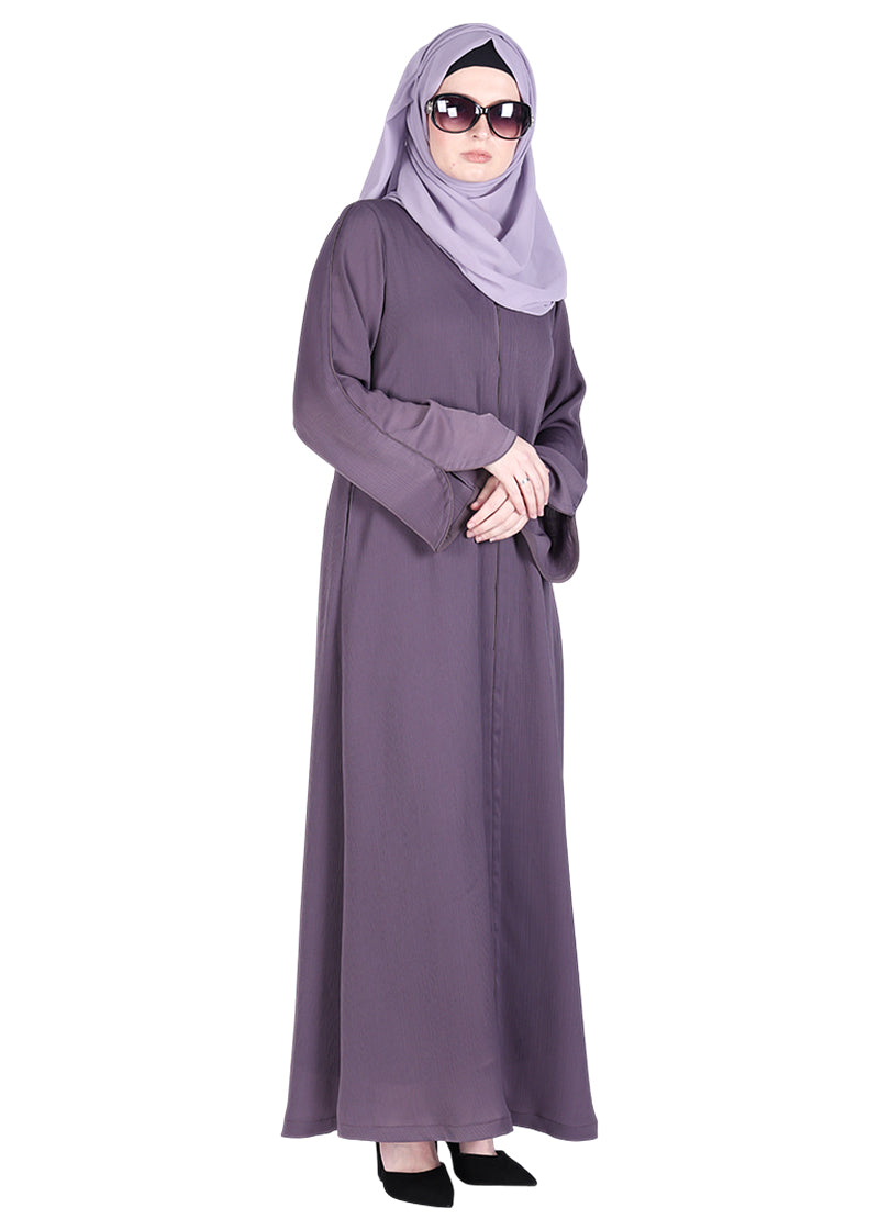 Being Muslims Minimalist Purple Piping Abaya
