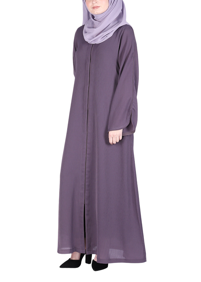 Being Muslims Minimalist Purple Piping Abaya