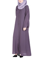 Being Muslims Minimalist Purple Piping Abaya