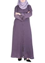 Being Muslims Minimalist Purple Piping Abaya