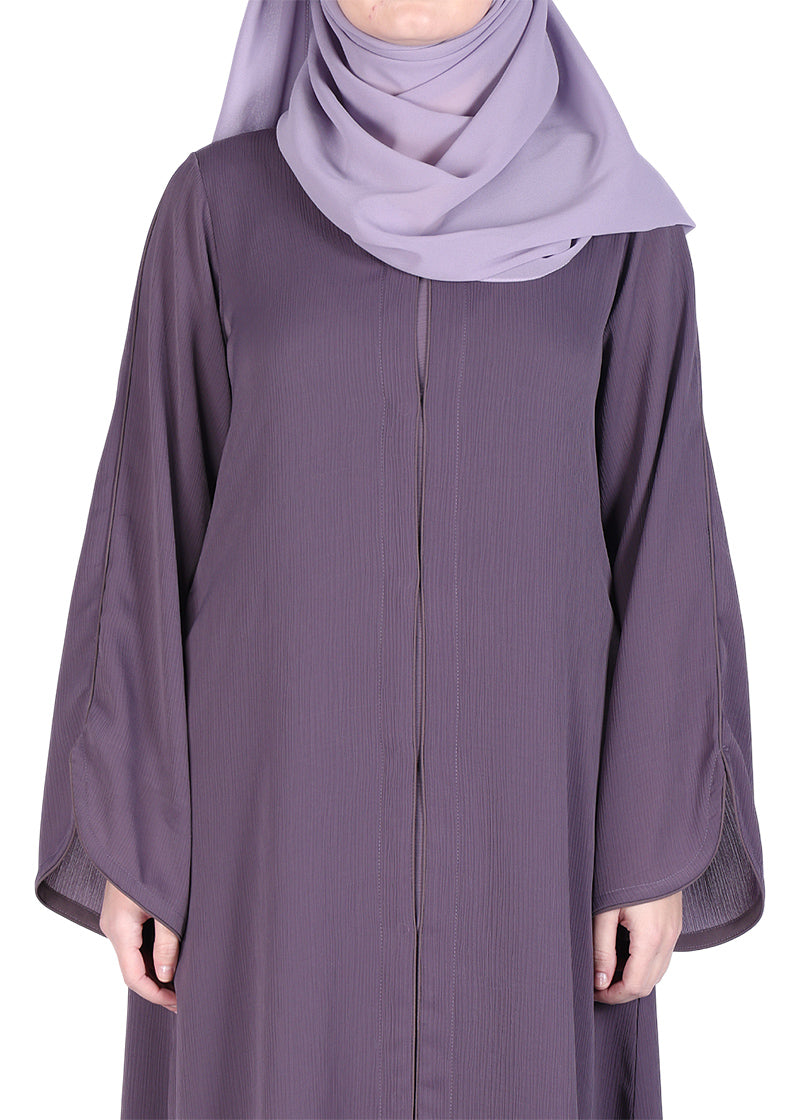 Being Muslims Minimalist Purple Piping Abaya