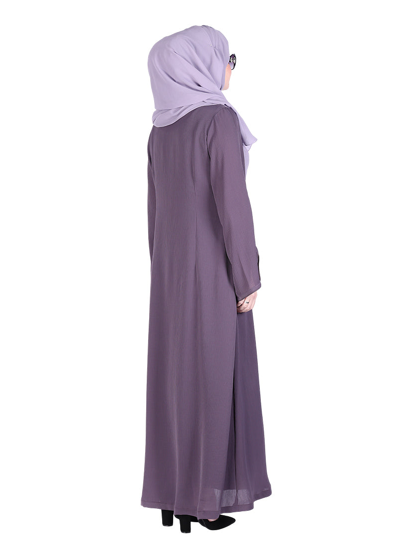 Being Muslims Minimalist Purple Piping Abaya