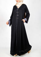 Being Muslims Stylish Black Abaya with contrast sleeves