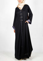 Being Muslims Stylish Black Abaya with contrast sleeves