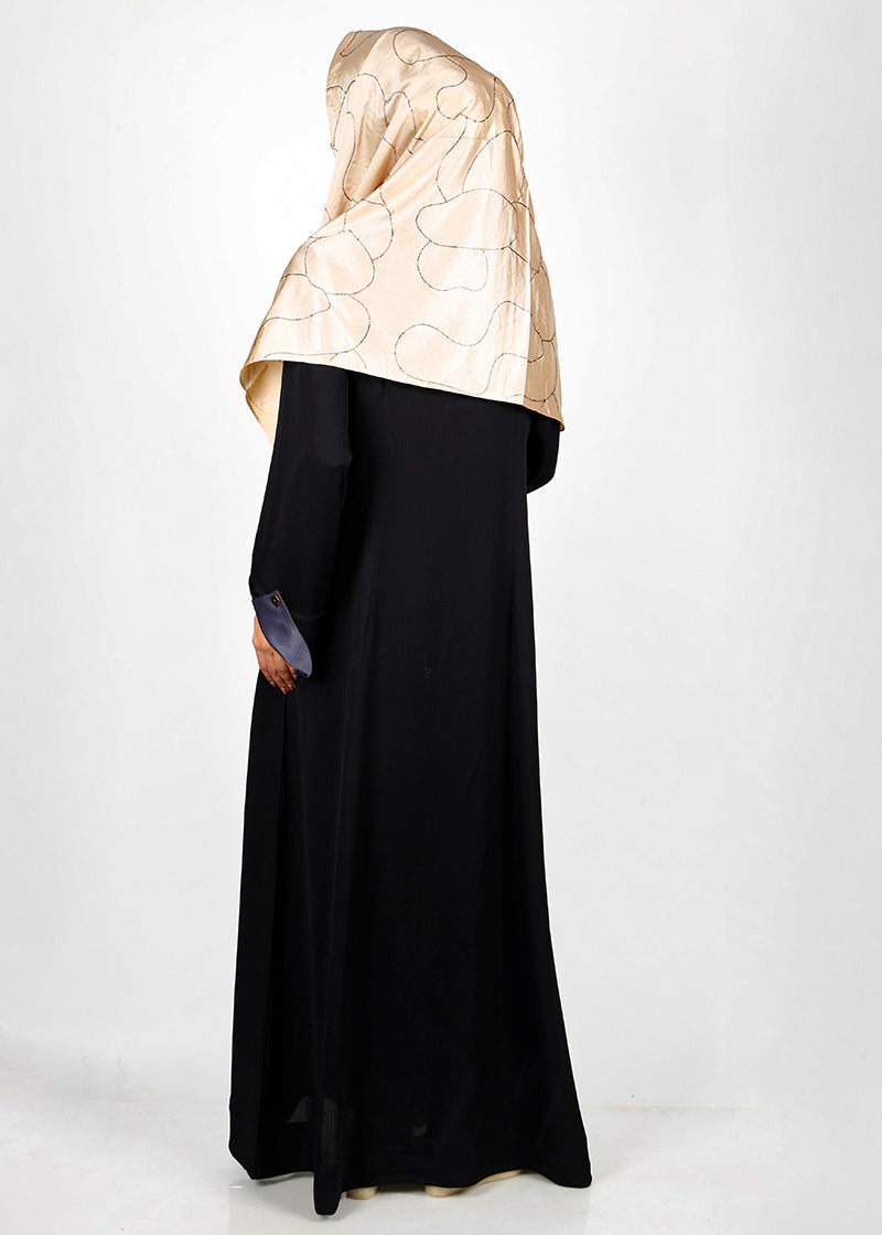Being Muslims Stylish Black Abaya with contrast sleeves