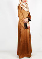 Being Muslims Luminescent Bronze Abaya with contrast sleeves