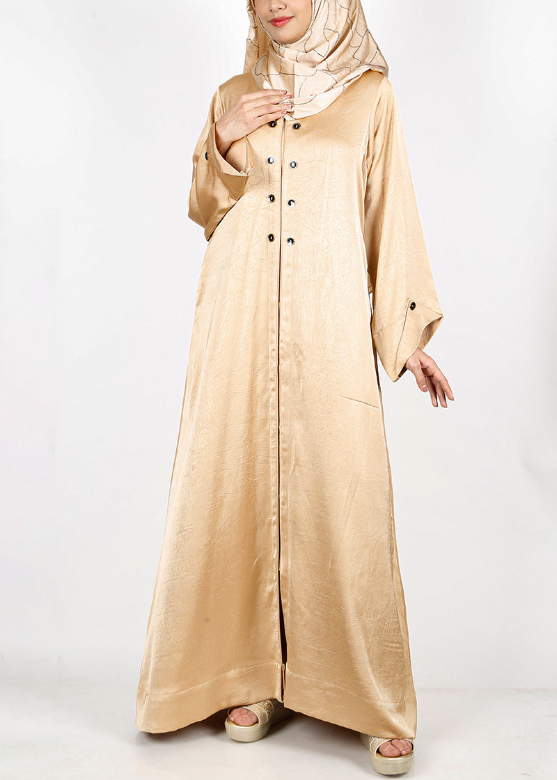 Being Muslims Luminescent Golden Abaya with contrast sleeves