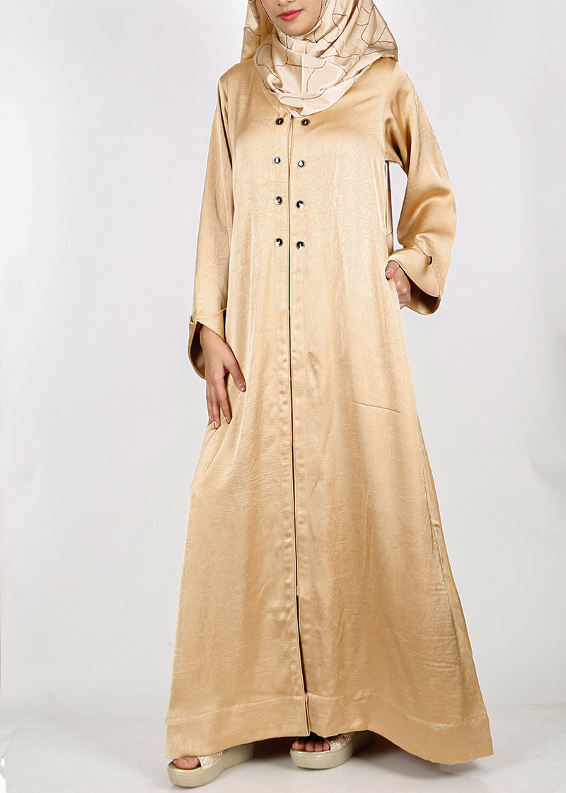 Being Muslims Luminescent Golden Abaya with contrast sleeves