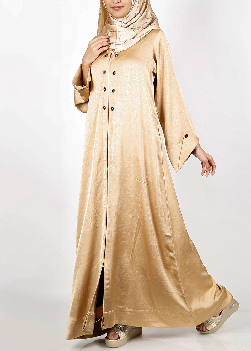 Being Muslims Luminescent Golden Abaya with contrast sleeves