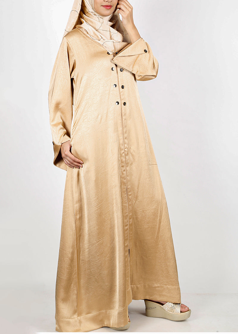 Being Muslims Luminescent Golden Abaya with contrast sleeves