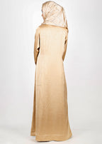 Being Muslims Luminescent Golden Abaya with contrast sleeves
